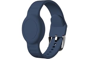 Foweroty for AirTag Bracelet for Kids, Waterproof Cute Print for Air tag Holder for Kids with Soft Silicone Full Coverage Anti-Lost Hidden for Airtag Wristband Accessories for Child, Midnight Blue