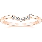 Mameloly Wedding Bands for Women Round Cut CZ Cubic Zirconia Curved Stackable Engagement Rings for Her Size 4-12