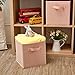 EZOWare Set of 4 Foldable Fabric Basket Bins, Collapsible Storage Cube Box for Nursery Home and Office (11 x 10.5 x 10.5 inch) (Pink)