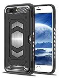 Teryei iPhone 7 Plus Case, iPhone 8 Plus Case, Military Grade Duty Premium Protective Cases Shock Magnetic Cell Phone Holder for car，Phone case iPhone 8 Plus case with Card Holder (Black)