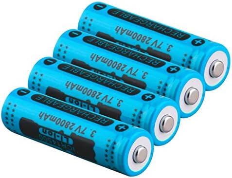 Battery 14500 Rechargeable, 3.7V 2800mAh High-Capacity Rechargeable Lithium for 14500 Flashlight Torch (10PCS)