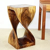 Haussmann Twist Stool 10 in SQ x 18 in H Walnut Oil