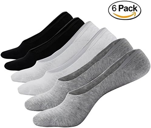 Palapala 6 Pairs No Show Socks for Women Boat Shoe Liners with Non Slip