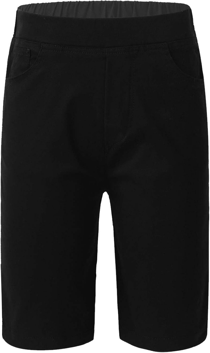 TiaoBug Kids Boys Woven FlatFront Khaki Shorts Girls