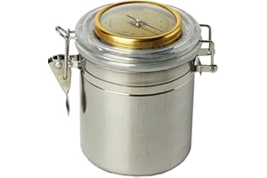 MUXIANG Cigar Humidor Stainless Steel Container Tin for Tobacco Spices Airtight and Discreet Storage Jar CG0010 (Medium)