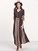 ROMWE Women's Summer Casual Half Sleeve Vintage Print Split Maxi Dress Black L