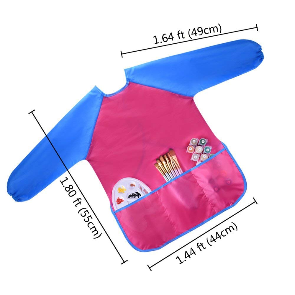 Grembiule impermeabile per bambini, a maniche lunghe, con
