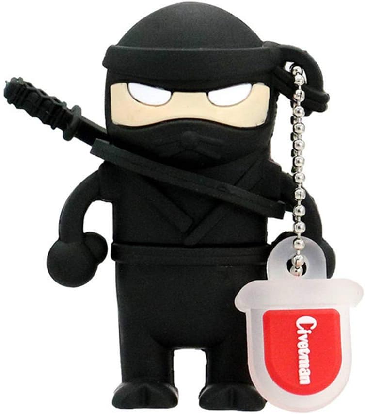 USB Flash Drive USB Flash Disk Memory Stick Thumb Pen Anime Fashion Lovely Creative Ninjas Cartoon Knight Modeling U Disk (USB2.0 8GB,Black)
