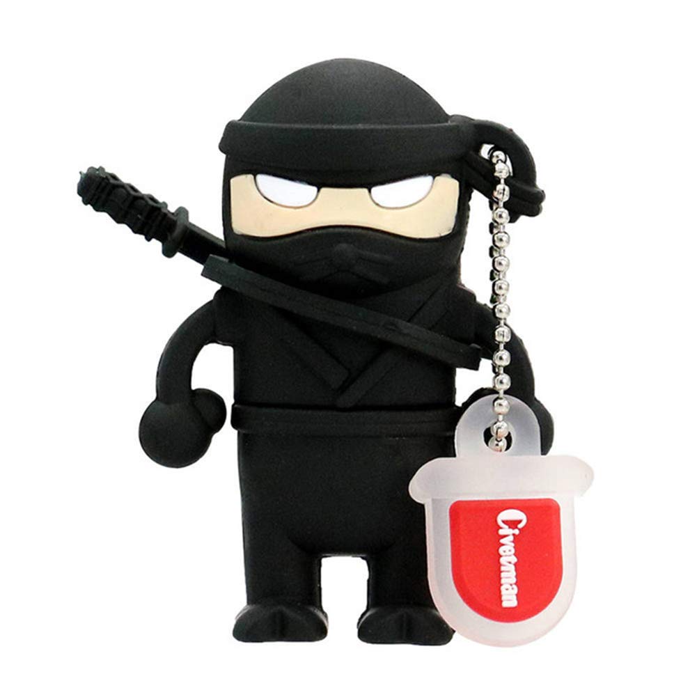 USB Flash Drive Memory Stick USB Flash Disk USB Thumb Drive Anime Creative Stereoscopic Cartoon Ninja Fashion Personality PVC Gift Personality (USB3.0 8GB,Black)
