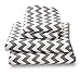 Where the Polka Dots Roam King Size Bed Sheets Gray Chevron Print 4 Piece Set │ Unisex, Flexible Microfiber, Durable, Wrinkle-Resistant Bedding │ Boys, Girls, Baby, Kids, Toddler, Teen