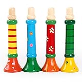 Bhbuy Baby Kid Children Wooden Musical Instrument Trumpet Hooter Bugle Suona Toy