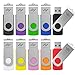 16GB Flash Drives Bulk 10 Pack USB 2.0 16 GB Thumb Drive Jump Drive Pen Drive Memory Drive Zip Drive with LED Light for Storage by Imphomius - 10Pack,Multicoloured primary