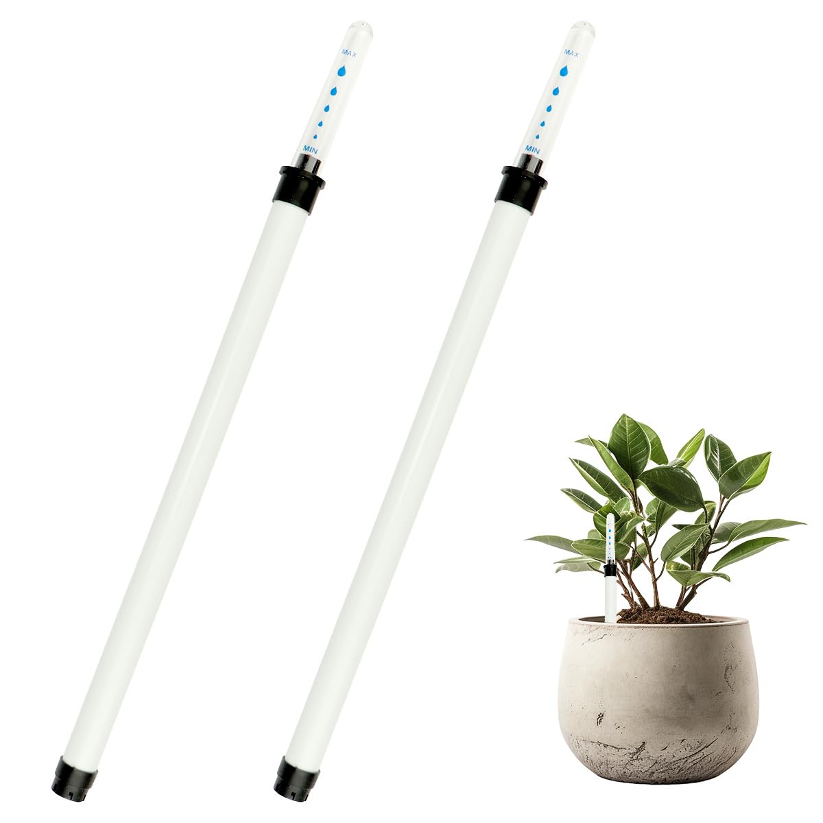 FERCAISH Pack of 2 Water Level Indicators for Plants, Watering Indicator, Indoor Plants, 36 cm Watering Indicator, Plastic Water Indicator, for Gardening, Potted Plants