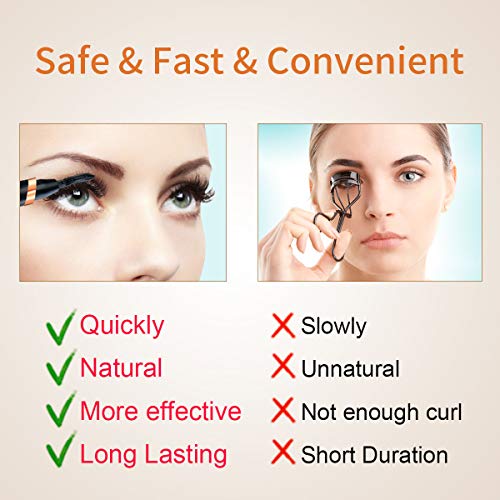 Heated Eyelash Curler, Electric Eyelash Curler, Portable Electric Makeup Eye Lashes Brush [New Upgrade] - Quick Heating Long Lasting, USB Rechargeable Eyelash Curler Tool - Thumbnail 5