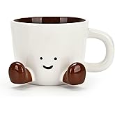 EWCEFIC Coffee Mugs,Cute funny Mug For Women, 12.8oz/380ml Unique Ceramic Coffee Tea Cups, Office Mug Gift (chocolate)