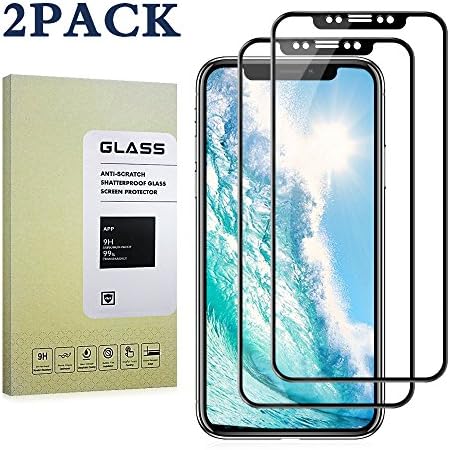 Blaulock ( 2 Pack ) iPhone X Screen Protector Glass [Black Edge] Premium Tempered Glass Protectors for the 2017 Apple iPhoneX/10 5.8 Inch - 3D Edge to Edge Protection, 9H Hardness