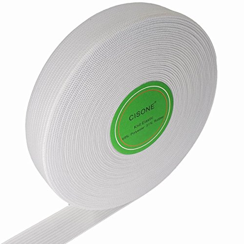 Knit Elastic 3/4 Inch Wide White Heavy Stretch High Elasticity Knit Elastic Band 10 Yards