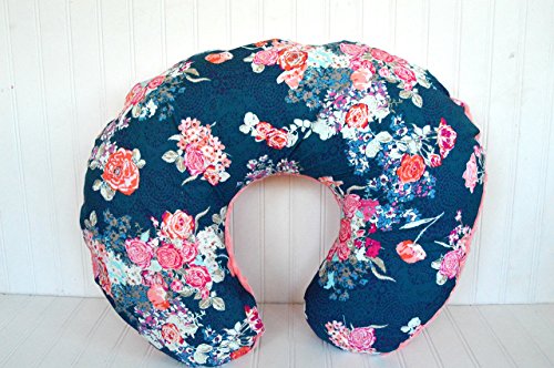 Soren by Angelique Flora Blue Nursing Pillow Cover Coral