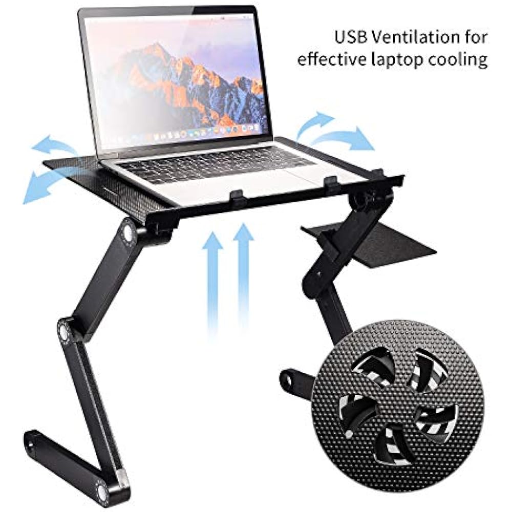 Portable Laptop Computer Stands Desk Stand, Adjustable Tabletop With 2