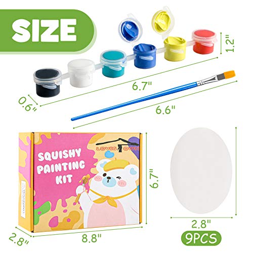 LOVESTOWN DIY Squishy Easter Eggs, 9 Pcs Squishy Egg Painting Kit Easter Egg Craft Easter Basket Stuffers Paint Your Own Squishies for Gifts