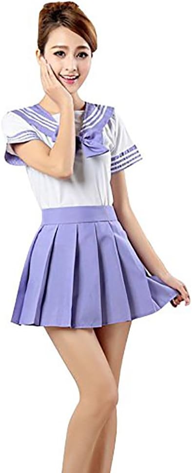 Kailya Japanese Uniform Japanese School Girl Uniform Sailor Uniform Cosplay Costume Sexy Fancy Dress (S, purple)