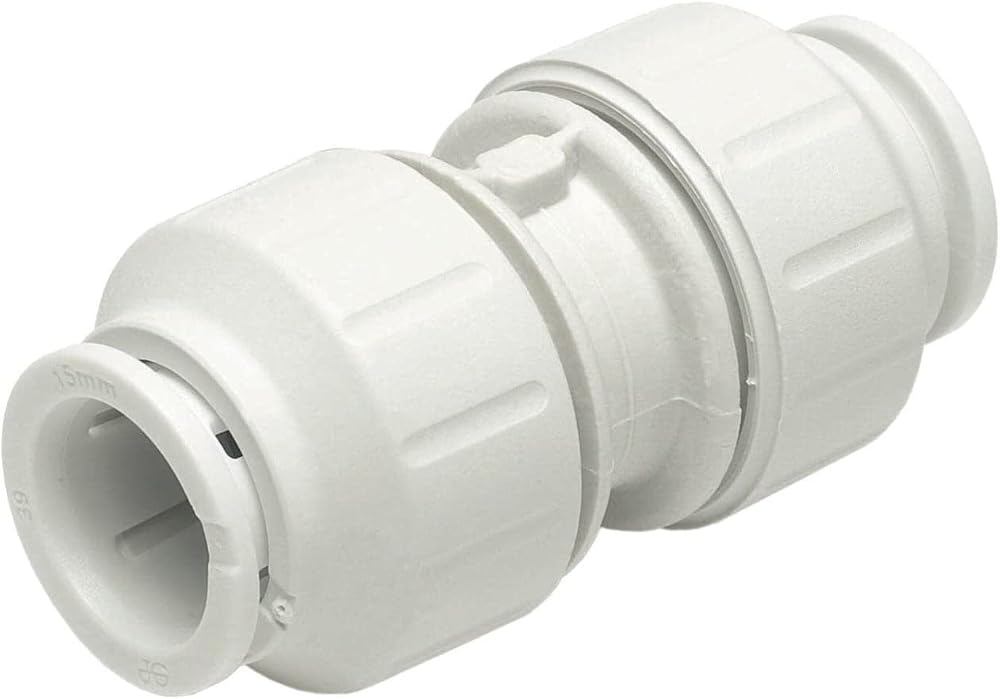 Speedfit PEM0415W Straight Connector 15mm White Push Fit Water Pipe Fitting