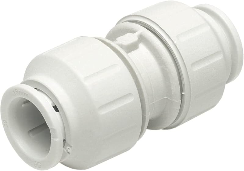 Speedfit PEM0415W Straight Connector 15mm White Push Fit Water Pipe Fitting