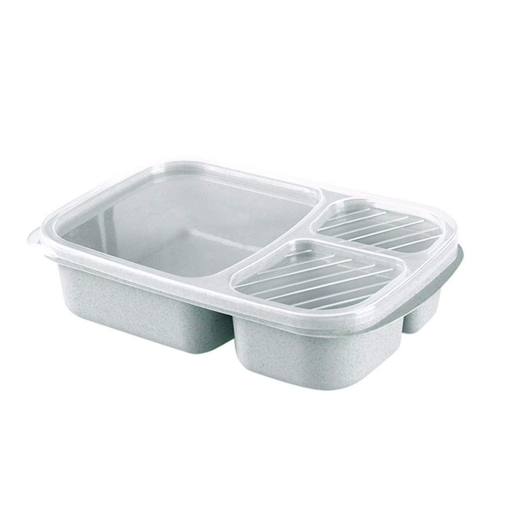 Sendke Bento Boxes for Adults, Bento Lunch Box Meal Prep Containers Reusable 3-Compartment Plastic Divided Food Storage Containers Food Prep Containers Boxes Food-Safe Materials