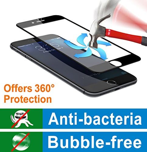 iPhone 7 Plus Full Coverage Screen Protector, BENOKER Tempered Glass Screen Protector for iPhone 7 Plus - 9H Hardness, High Definition, Bubble Free, Anti-Scratch (Black)