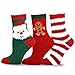 TeeHee Christmas Holiday Cozy Fuzzy Crew Socks 3-Pack for Kids (6-8 Years, Gingerbread)