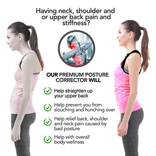 Temple Kinetics Premium Adjustable Posture Corrector for Men and Women - Comes with 2 Bonus Pads and a Mesh Wash Bag - Straightens Shoulders and Upper Back to Prevent Slouching for Body Wellness - Thumbnail 2