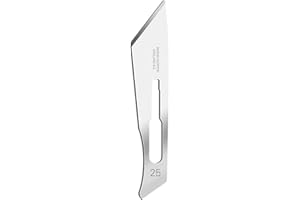 SWANN-MORTON Swann Morton Surgical Scalpel Blade #25 - Professional Grade Tools for Surgeons, Sterile for Medical Use, Carbon Steel - Individually Wrapped, Box of 100