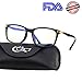 CGID CT46 Premium TR90 Frame Blue Light Blocking Glasses,Anti Glare Fatigue Blocking Headaches Eye Strain,Safety Glasses for Computer/Phone/Tablet,Rectangle Flexible Unbreakable Frame,Transparnet Lens