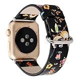 Designer Canvas and Leather Apple Watch Replacement Band for Women by Pantheon for the 38mm or 42mm, fits Apple iWatch 3, 2, 1 and Nike Edition