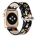 Designer Canvas and Leather Apple Watch Replacement Band for Women by Pantheon for the 38mm or 42mm, fits Apple iWatch 3, 2, 1 and Nike Edition