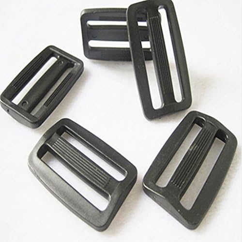 50pc Black Plastic Square Ring Buckle DIY Luggage Belt Shoe Doll Hat Slide Making Sewing Craft Inside Width 20mm 25mm (25mm)