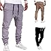Calsky Men's Outdoor Casual Running Jogger Bottom Pants Trousers (XX-Large, Grey)