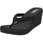 Flojos Olivia Women's Wedge Sandal, Black/Black, 8 M US