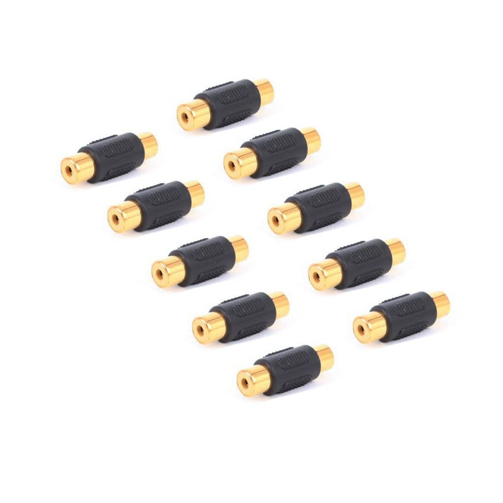 Alnicov 10 PCS RCA Female to Female Coupler Audio Video Adapter for Phono Speaker RCA Cable Amplifier