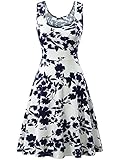 FENSACE Womens Summer Beach Blue Floral Dress 180167 Small