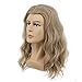 yuehong Long Curly Blonde Men Thor Endgame Wig Superhero Cosplay Costume Hair Heat Resistant Synthetic Fibers Fluffy Durable Breathable Wig