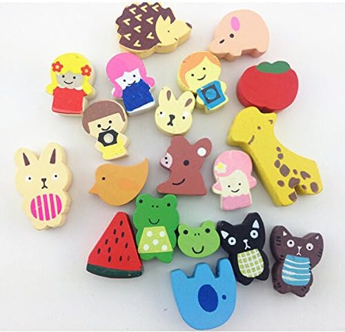 19pcs Creative Wooden Fridge Cartoon Animals and Fruits Magnet Sticker, Fridge Magnetic,refrigerator