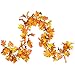 DearHouse 2 Pack Fall Garland Maple Leaf, 5.9Ft/Piece Hanging Vine Garland Artificial Autumn Garland Thanksgiving Decor for Home Wedding Fireplace Party Christmas (Yellow)