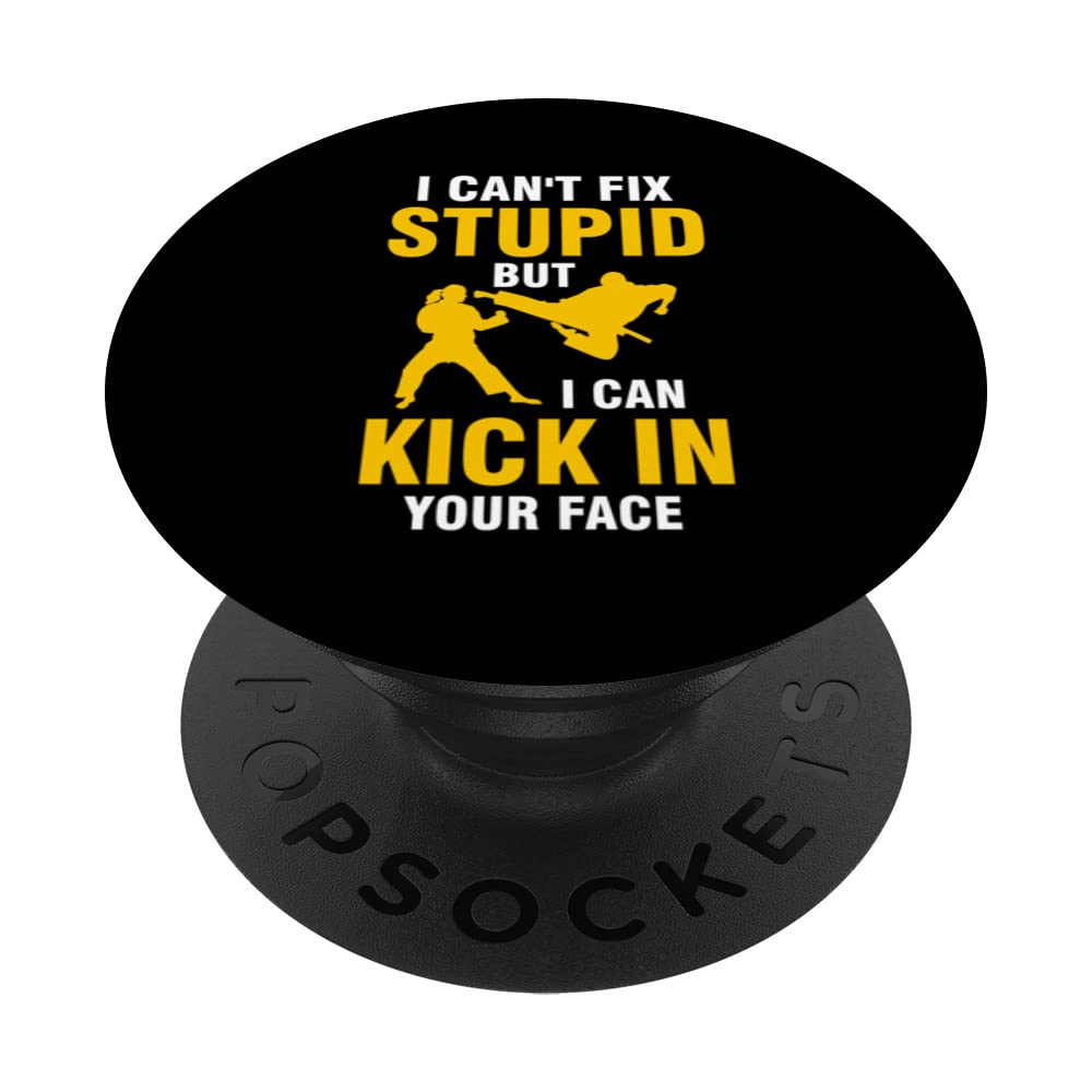 I can't fix stupid but I can kick in your face Martial arts PopSockets Swappable PopGrip