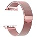 Milanese Loop For Apple Watch 38mm , Smooth Stainless Steel Band Freely Fully Magnetic Closure Clasp Metal Strap Replacement Bracelet for IWatch Series 3/2/1 Nike+ Sport and Edition (Rose Gold)