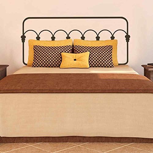 Headboard Wall Decal with Wrought Iron Style Dorm Bed Wall Sticker for Twin Full Queen King(Custom, Full)