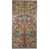Vintage Hand Carved Barn Door Panel Colorful KALPAVRIKSHA TREE OF Dreams Artisan Handcrafted Panel, Wall Art