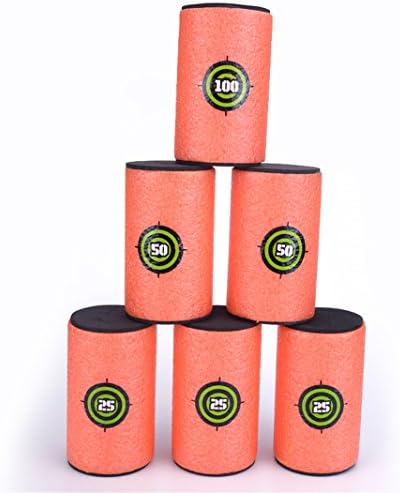 Ennrui 6Pcs Large Size(10cm 5.8cm) Soft EVA Bullet Target Dart Foam Kids Toy for Nerf N-strike Elite Series Blasters Toy Gun and Target Games