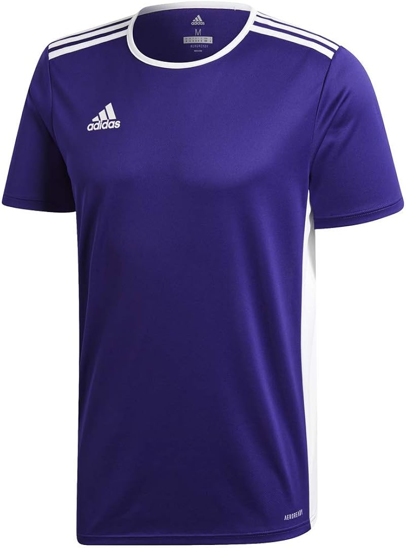 adidas Men's Entrada 18 AEROREADY Primegreen Regular Fit Soccer Short Sleeve Jersey : Clothing