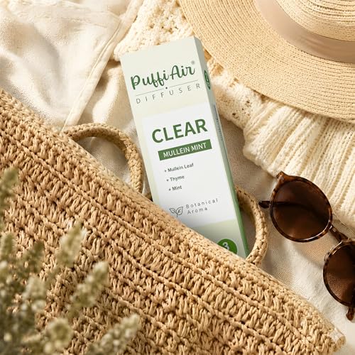 PUFFIAIR Botanical Fragrance Stick Set, Plant-Based Mullein, Thyme & Mint Botanical Scent, Non-Electronic Personal Fragrance Accessory, 3 Sticks, 1 Pack